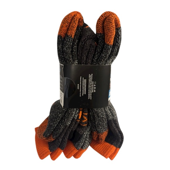 Dickies Men's Thermal Crew Socks - Black and Orange Size 6-12 Pack of 3 - Picture 4 of 7